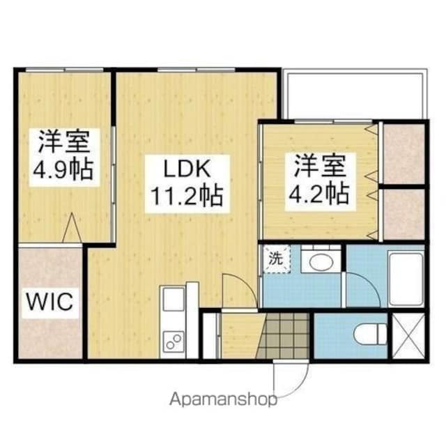 ソレイユ小坂[2LDK/46.45m2]の間取図