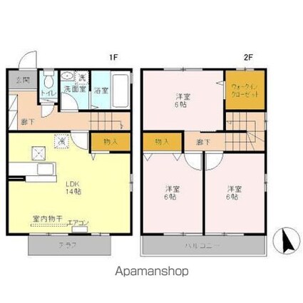 ディアコート金箱　Ａ[3LDK/80.59m2]の間取図