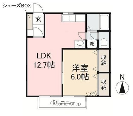 カトレア・メサ[1LDK/40.57m2]の間取図