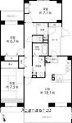 Ｔ’ｓ　ｇａｒｄｅｎ西寺尾　Ｄ棟[3LDK/91.04m2]の間取図