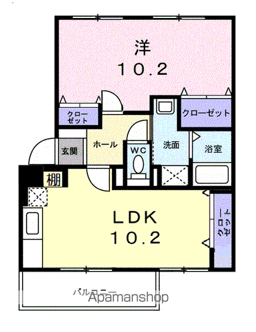 岐阜市日野南のマンションの間取り