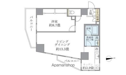 ＩＳＭ石神井公園[1LDK/56.55m2]の間取図