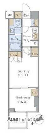 Ｂｒｉｌｌｉａ　ｉｓｔ　千駄ヶ谷[1DK/31.14m2]の間取図