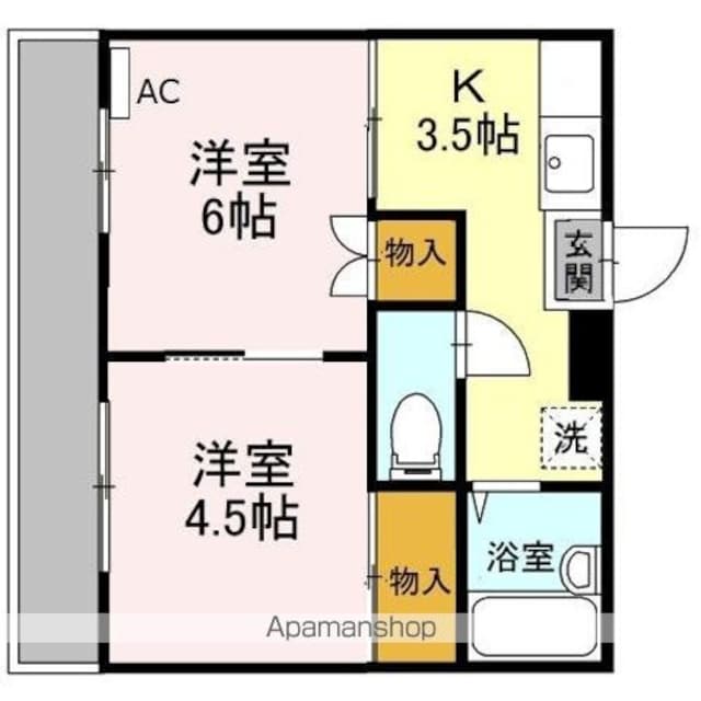 鴨下ハイツ　Ａ[2K/31.88m2]の間取図