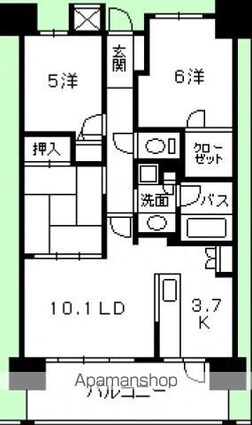 フローレンス楠木リバーフロント[3LDK/66.36m2]の間取図