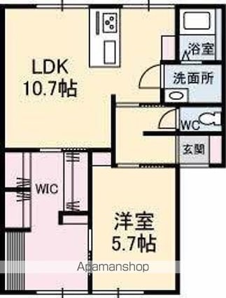 香川県高松市木太町[1LDK/57.67m2]の間取図