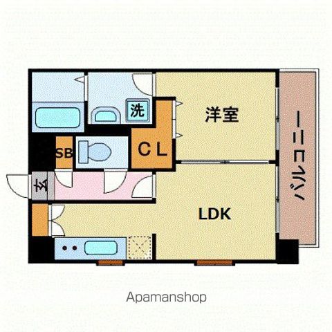 ダイナコートエスタディオ博多 1402｜福岡県福岡市博多区博多駅前４丁目(賃貸マンション1LDK・14階・40.70㎡)の写真 その2