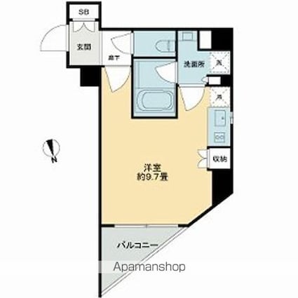ライオンズフォーシア中野[1R/26.34m2]の間取図