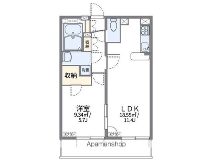 レオパレス西日暮里[1LDK/39.74m2]の間取図