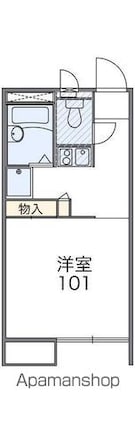 岩手県滝沢市室小路[1K/20.28m2]の間取図