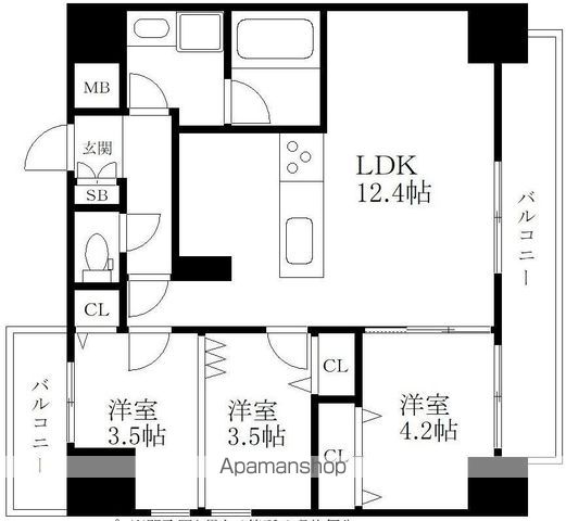 【ＭＯＤＥＲＮ　ＰＡＬＡＺＺＯ博多駅東の間取り】