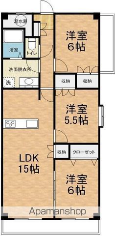 松本市渚のマンションの間取り
