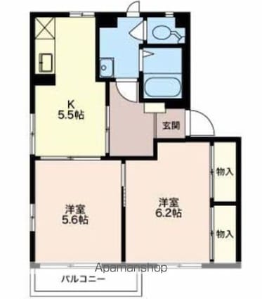 エフキタコー[2K/42.78m2]の間取図