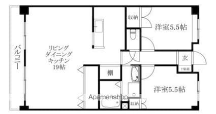 セレネ弐番館[2LDK/69.3m2]の間取図