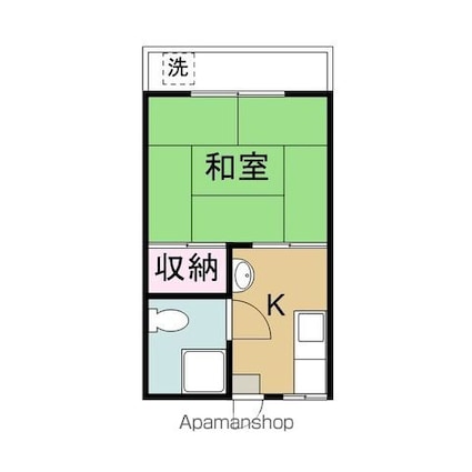 メイプル山路[1K/20m2]の間取図