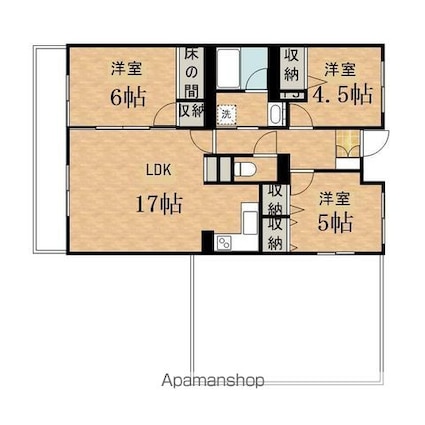 ライオンズマンション多摩動物公園[3LDK/70.91m2]の間取図