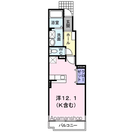 ドマーニ[1R/32.9m2]の間取図