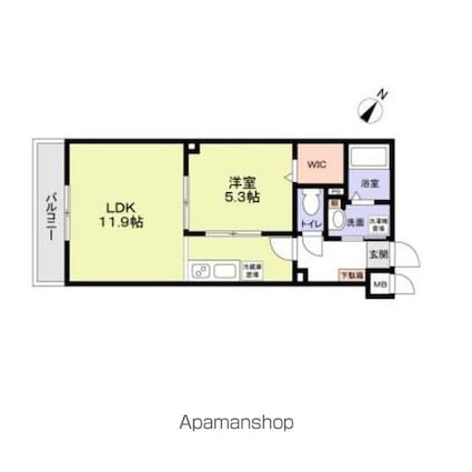 ミリアビタ大森台[1LDK/39.93m2]の間取図