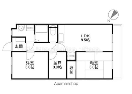 リイツマンション[2SDK/55m2]の間取図