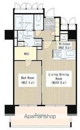東京都世田谷区用賀１丁目[1LDK/49.56m2]の間取図