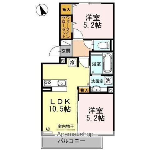 ウィルコート小郡三軒屋町 A棟の間取り写真