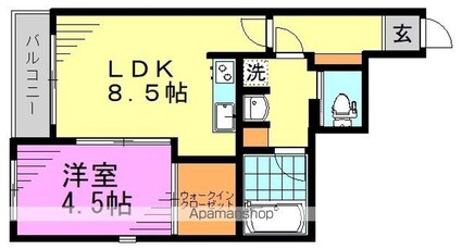東京都杉並区和田１丁目[1LDK/37.27m2]の間取図
