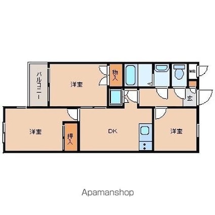 パレ・ドール立川[2SDK/50m2]の間取図