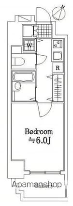 パークウェルツインズ戸越銀座弐番館[1K/21.84m2]の間取図