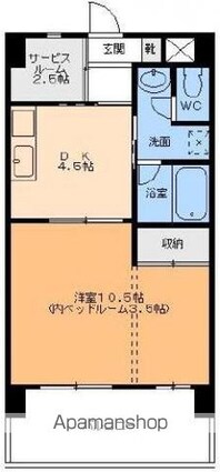 パークハイツコミセン前[1SDK/38.22m2]の間取図