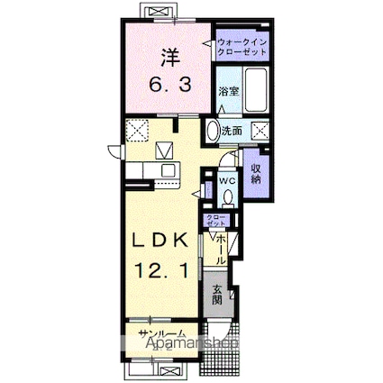 グランドハウス上駒沢[1LDK/50.03m2]の間取図