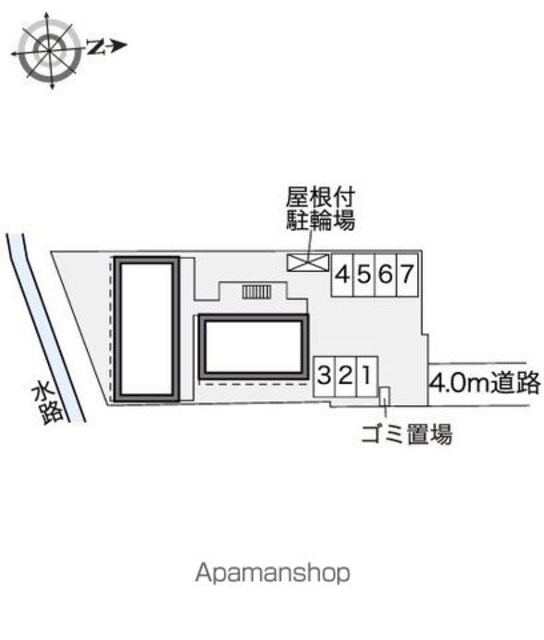 レオパレスルピナス高柳東町[1K/23.18m2]の配置図