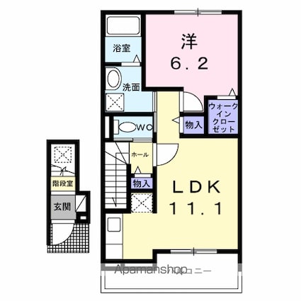 七栄アパート　　　　　　　　　　　　　　　　　　　　　　　　[1LDK/44.33m2]の間取図