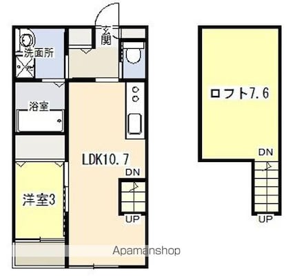 ガーデンコート高島[1LDK/35.6m2]の間取図