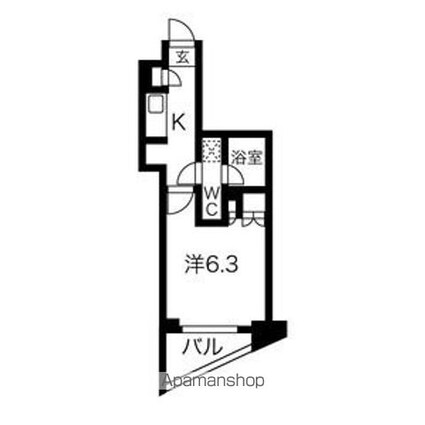 神奈川県川崎市幸区柳町[1K/21.71m2]の間取図