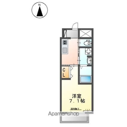 プリオール椿ＰａｒｔⅡ[1R/27.88m2]の間取図