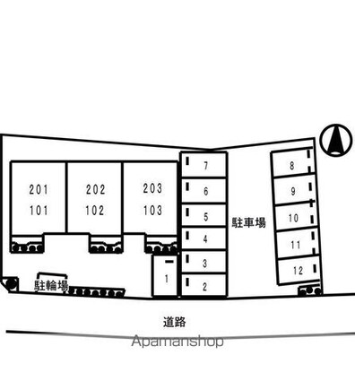 レガシーガーデンⅡ[2DK/44.34m2]の配置図