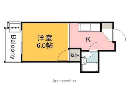 コーポラス・ナガイ[1K/21.6m2]の間取図