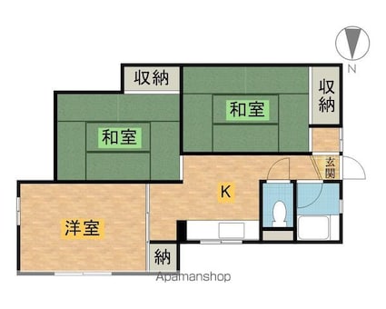 西岡ビル[3K/42.87m2]の間取図