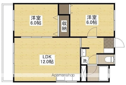 サンコーポ[2LDK/52m2]の間取図
