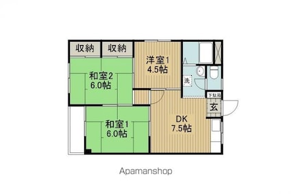 コーポタカギ[3DK/57m2]の間取図