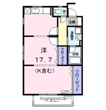 コーポ上流Ⅰ[1R/40m2]の間取図