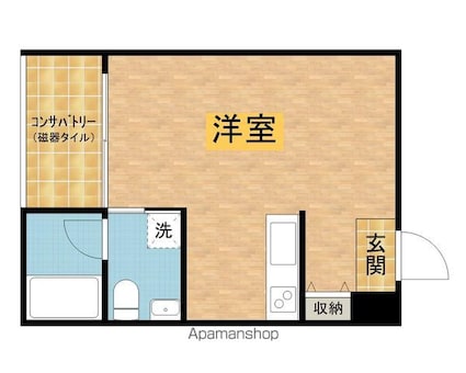 ガーデンズフラット[1R/29m2]の間取図