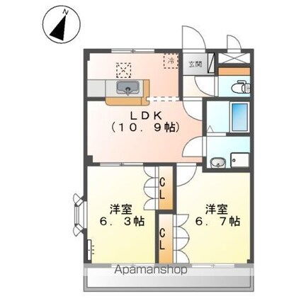 ピア・ウィッシュ[2LDK/51.66m2]の間取図