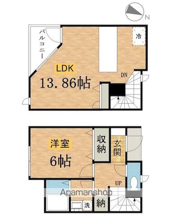 アウグーリオ[1LDK/52.3m2]の間取図