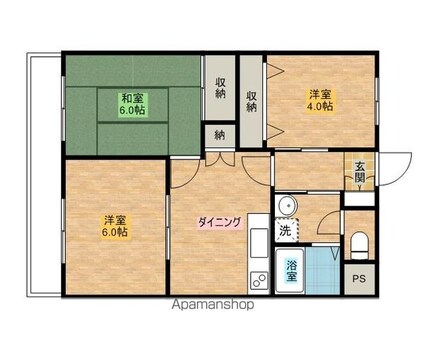 フラッツ初沢[1LDK/49.2m2]の間取図