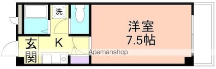 シャトレＭ[1K/24m2]の間取図