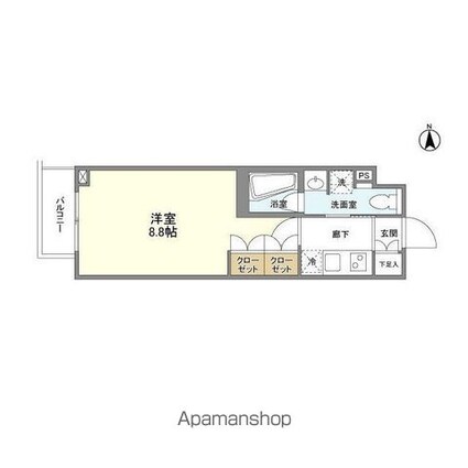 コンフォリア桜上水[1K/25.96m2]の間取図