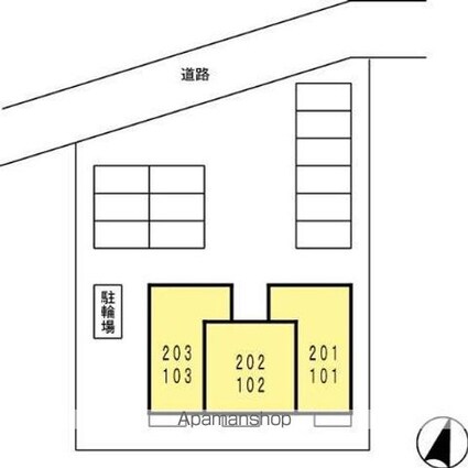 アンシャンテ[1LDK/40.84m2]の配置図