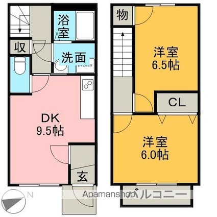 Ｖｉｅｗ　ＳｔａｇｅⅠ[2DK/54.69m2]の間取図