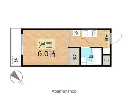 ピュアハイツ[1K/17.22m2]の間取図